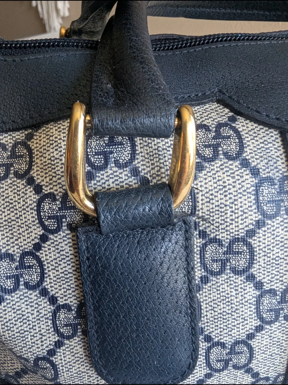 vintage Gucci GG Supreme Sherry Line Boston Bag